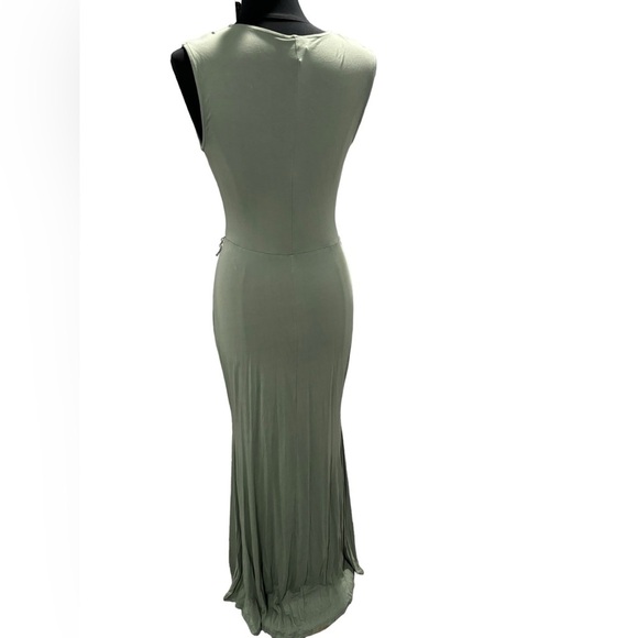 Green Long Sleeveless Worthington VaVa Voom Form Fitting Maxi Dress-size L - Picture 2 of 7